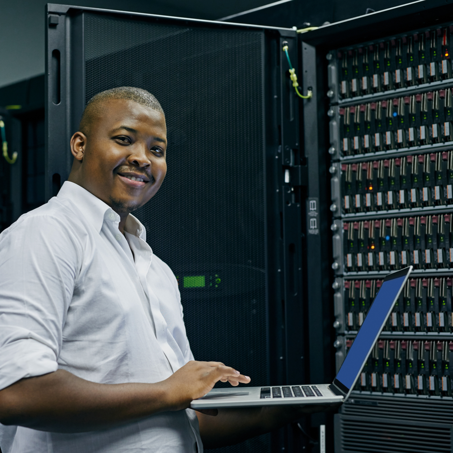 man representing server support companies