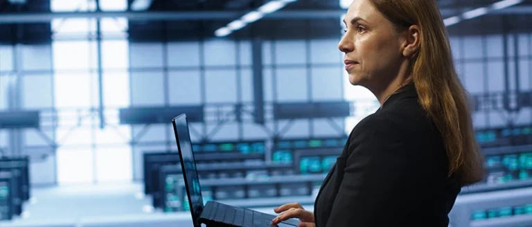 woman undertaking IT smart hands meaning mundane data center tasks are processed